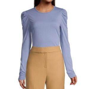 Rebecca Taylor Light Blue Puff Sleeve Blouse